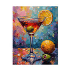 Colorful martini glass with lemon and olive Wall Art - Poster