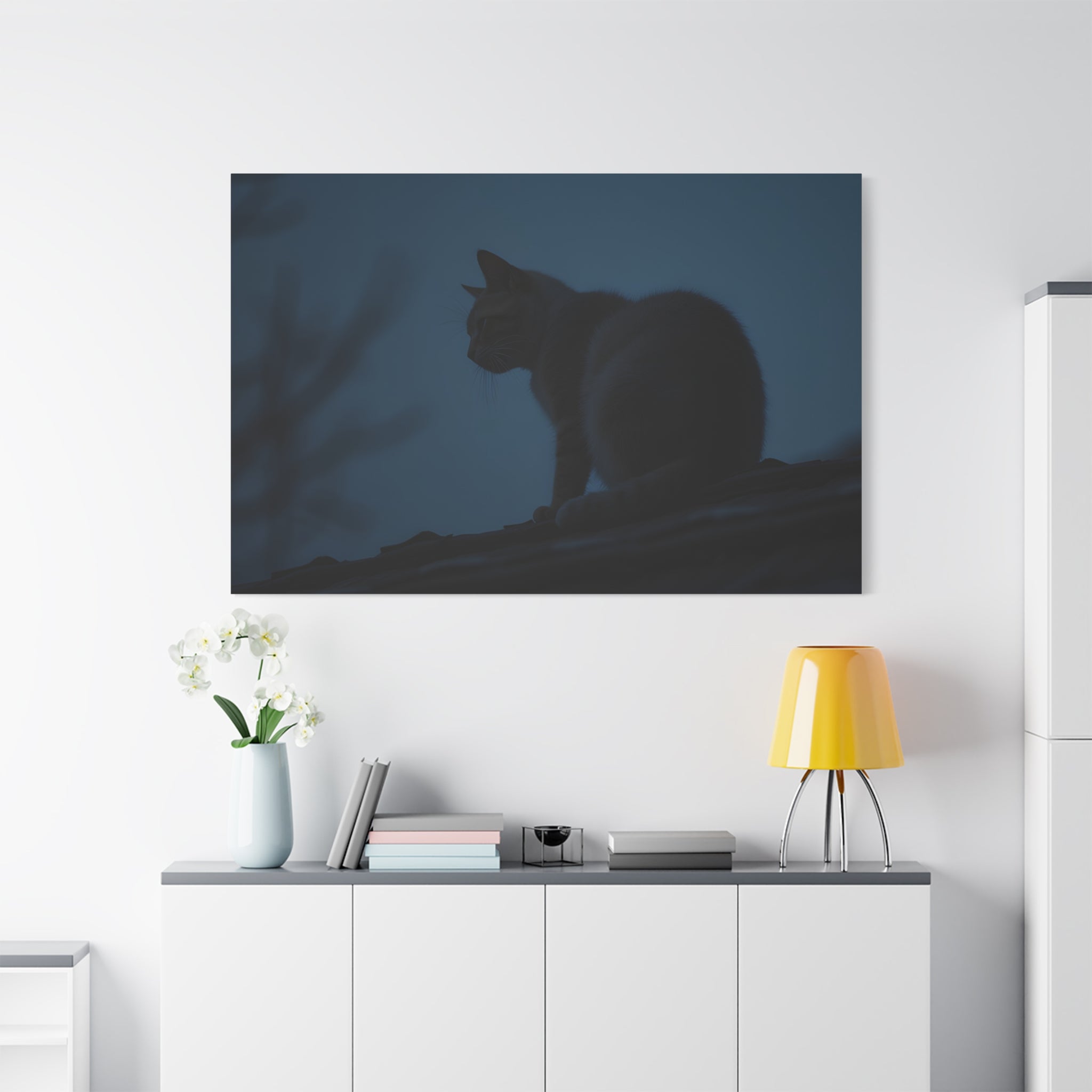 Nightwatch Cat Wall Art - Stretched canvas
