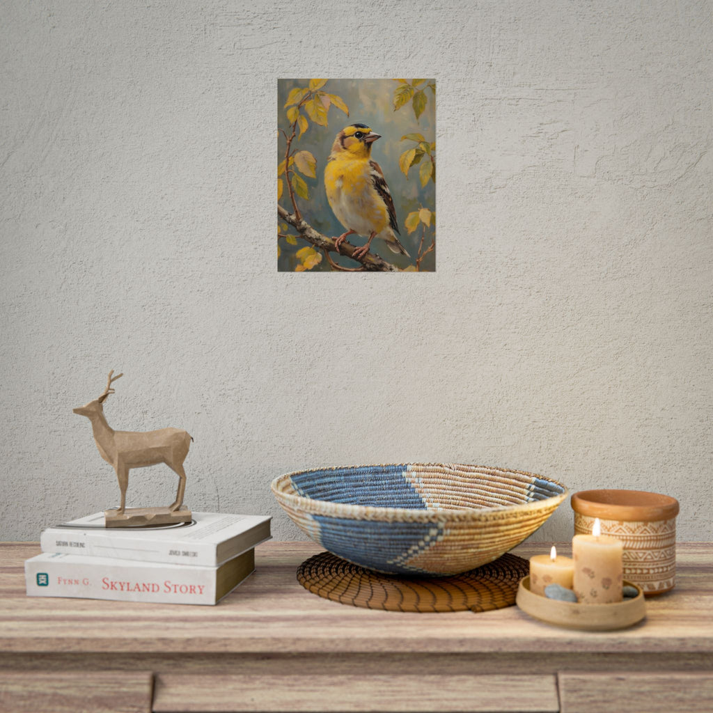 Goldfinch on a branch Wall Art - Poster