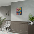 Colorful martini glass with lemon and olive Wall Art - Poster