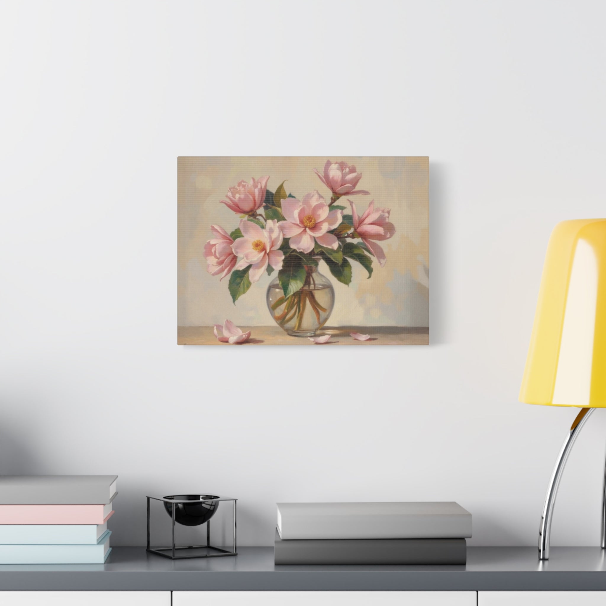 Pink Peonies Bouquet Canvas Wall Art - Stretched Matte Floral Print