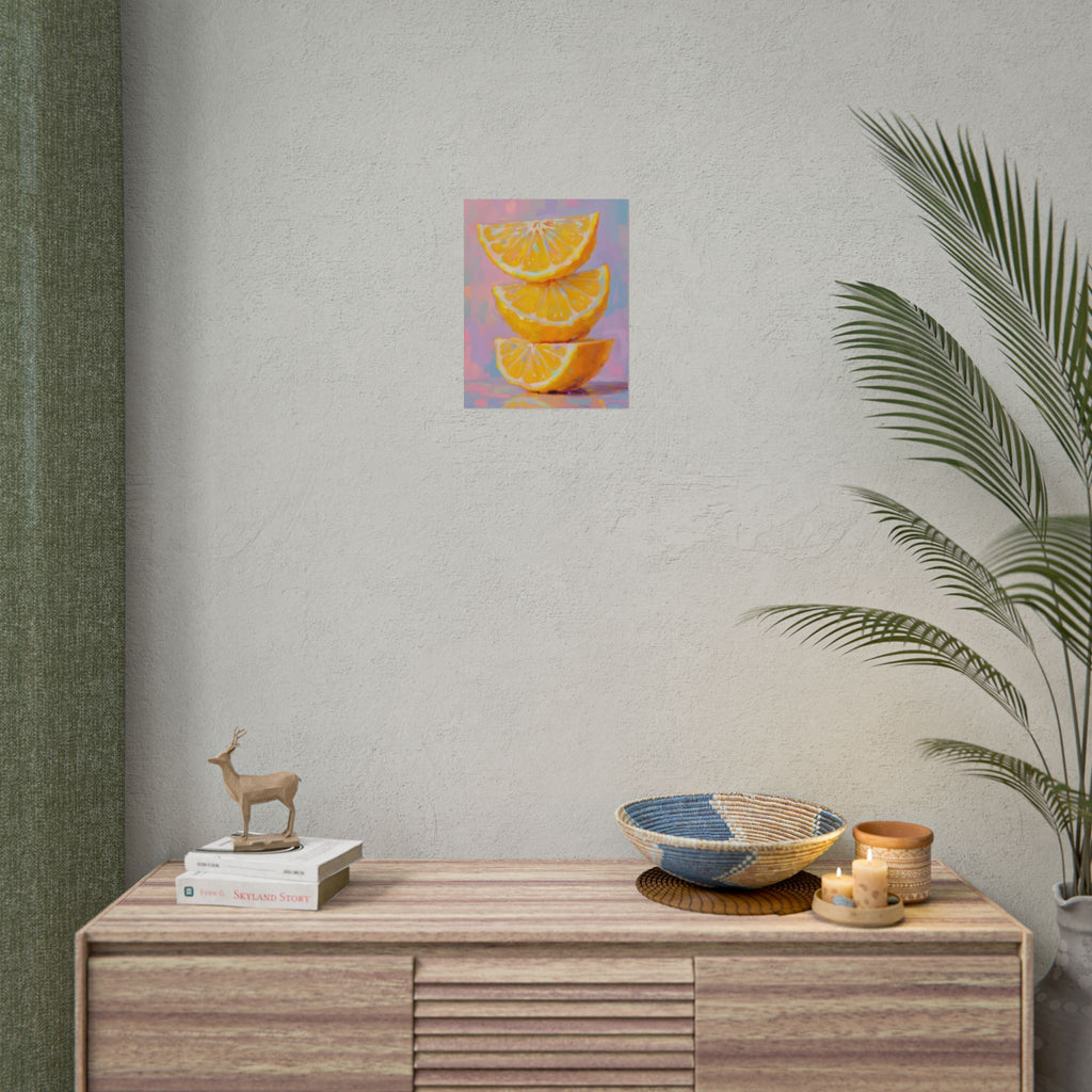 Citrus Slice - Stacked Lemon Wall Art - Stretched Poster