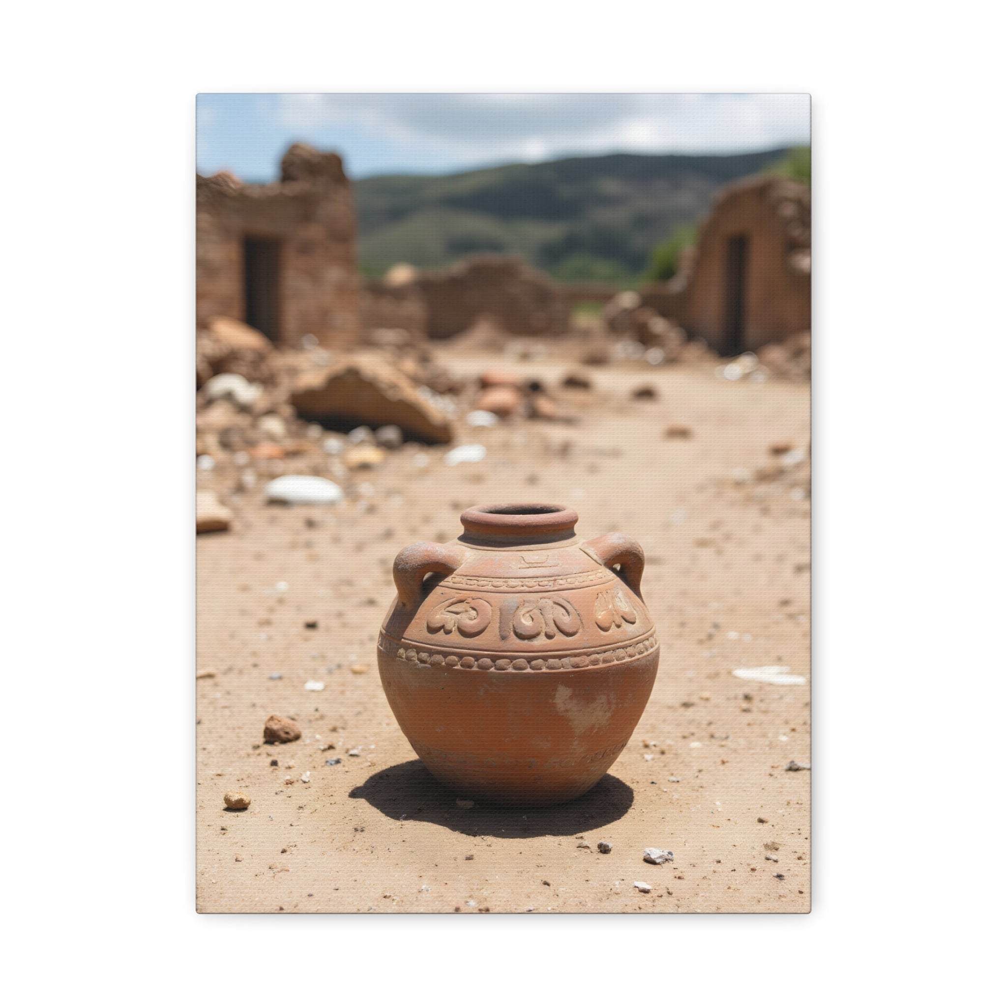 Rustieke Terracotta Pot Foto Canvas