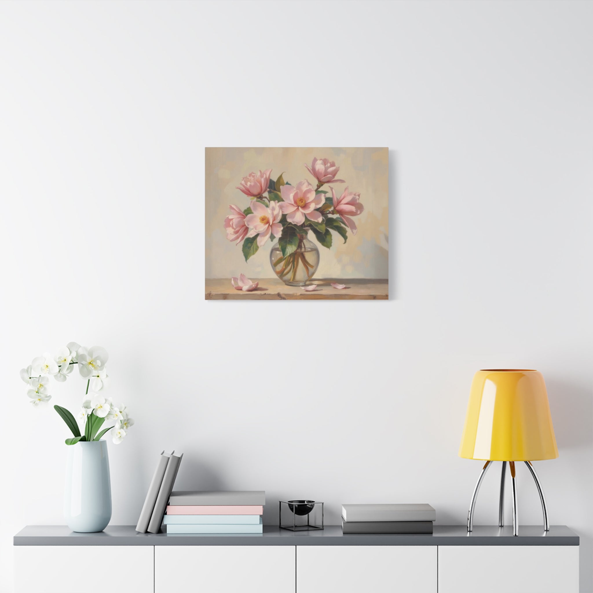 Pink Peonies Bouquet Canvas Wall Art - Stretched Matte Floral Print