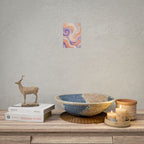 Abstract Swirl Poster - Peach & Lavender Fluid Art Rolled Wall Print