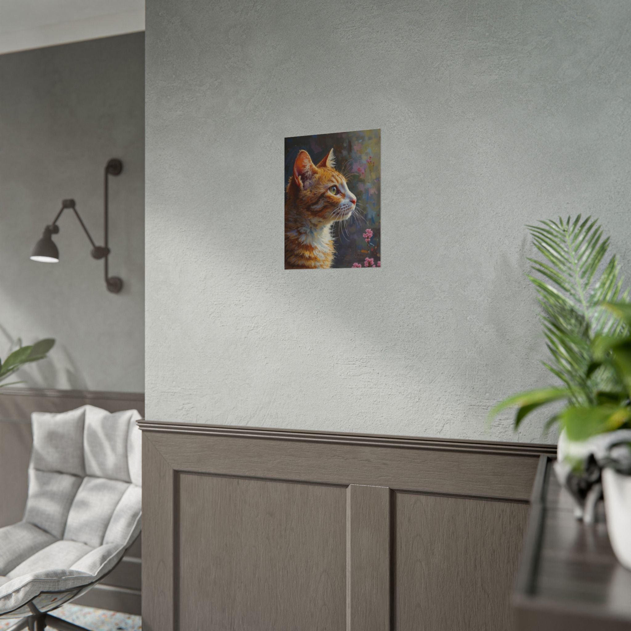 Orange tabby Cat  Oil Brushstroke Rolled Poster