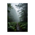 Misty Forest Path  Stretched Wall Art - Poster
