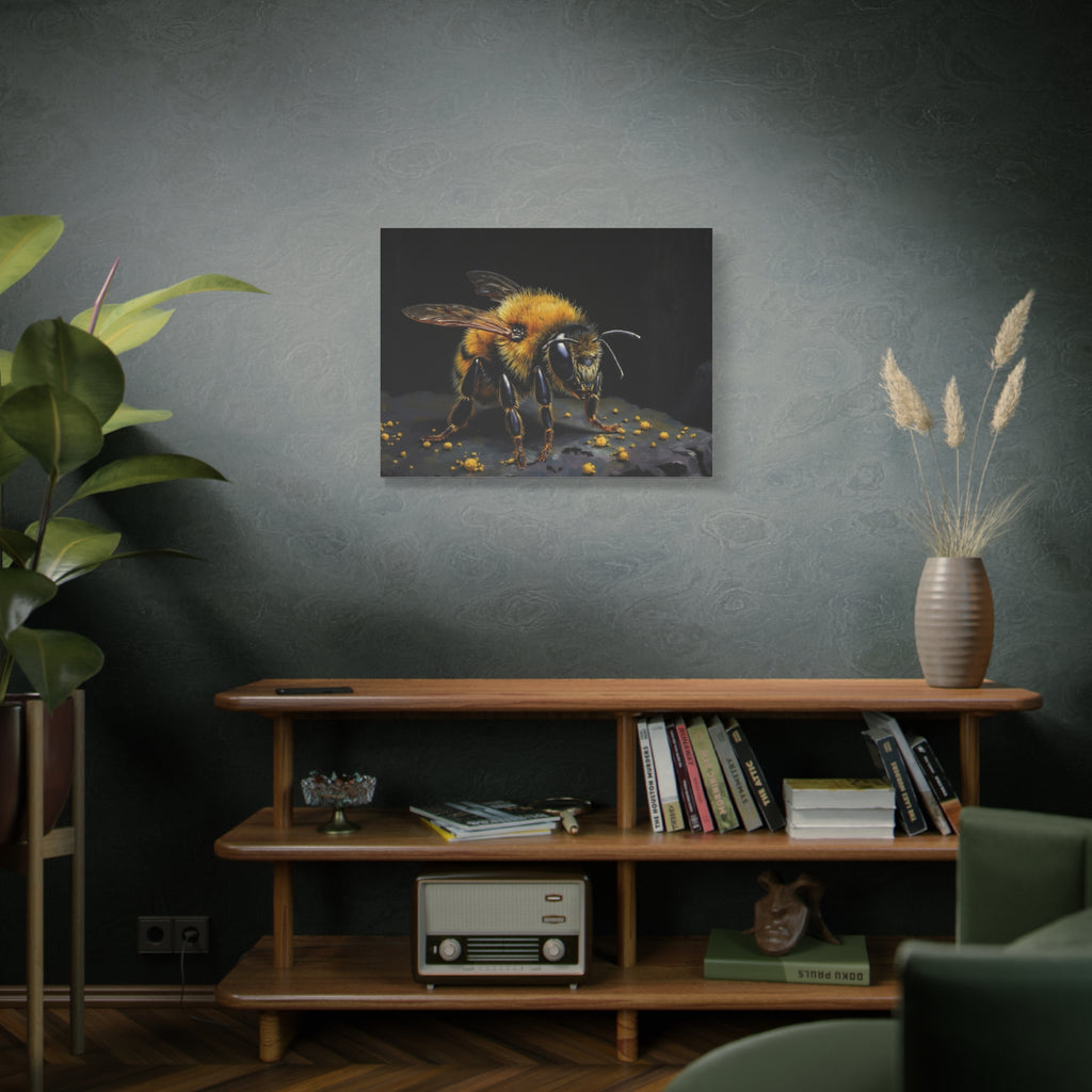 Bumblebee Canvas Print — Realistic Bee Wall Art on Matte Stretched Canvas