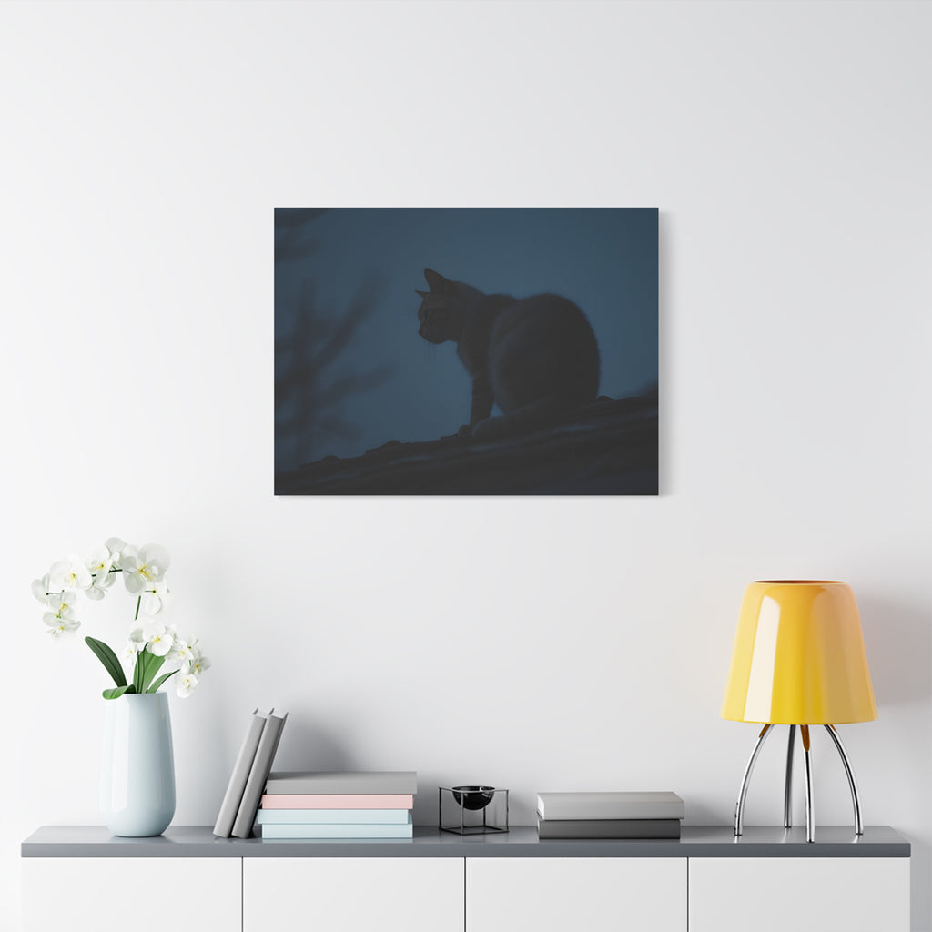 Nightwatch Cat Wall Art - Stretched canvas