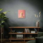 Popcorn with a pink background Wall Art - Stretched Canvas