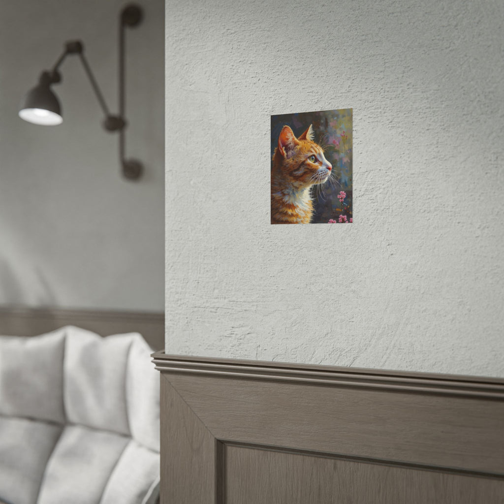 Orange tabby Cat  Oil Brushstroke Rolled Poster
