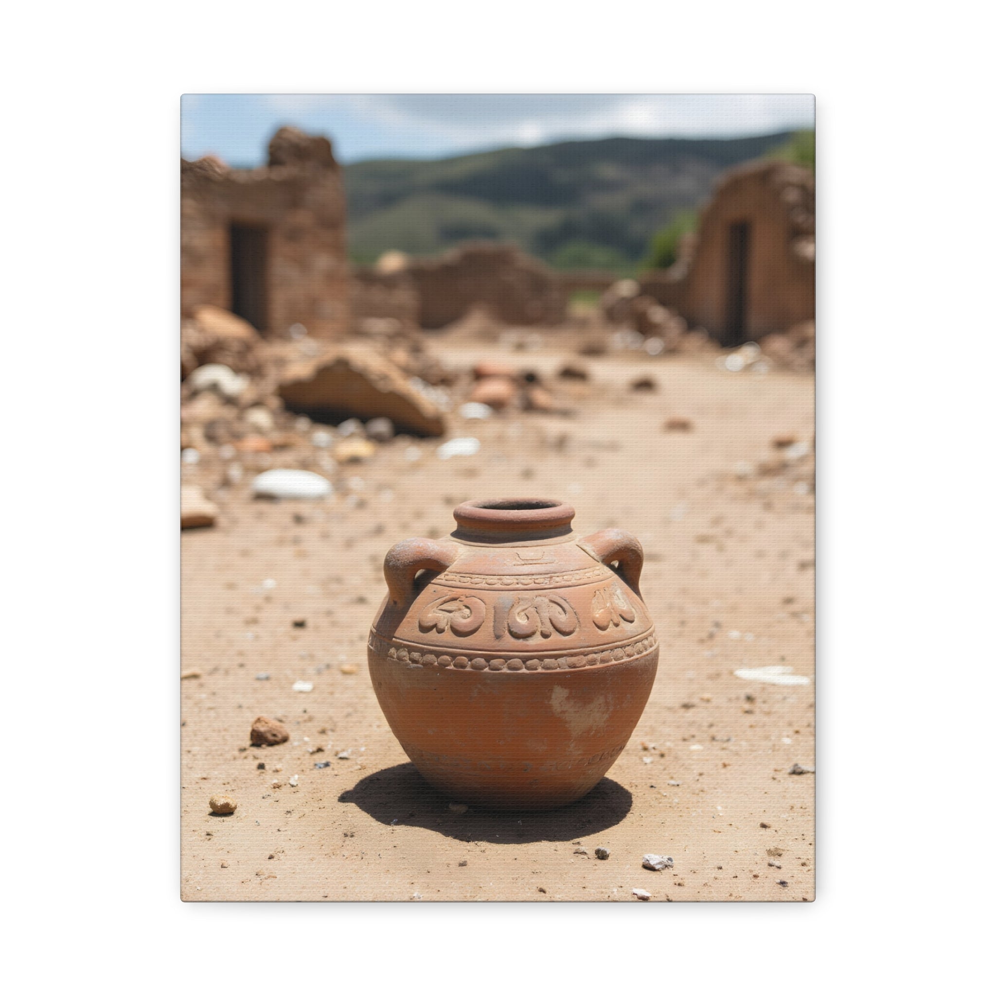 Rustieke Terracotta Pot Foto Canvas