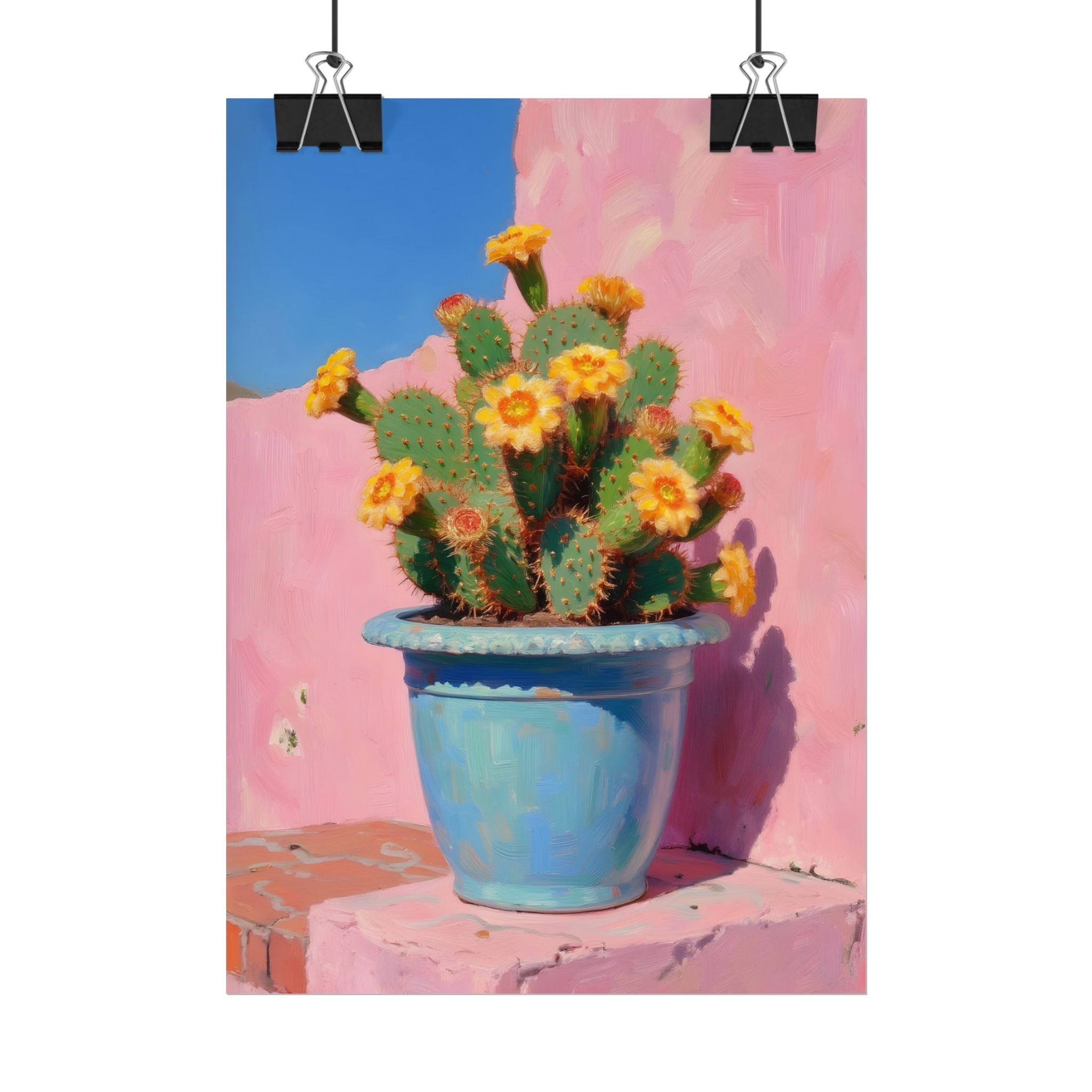 Cactus Roze Muurdecoratie - Poster 