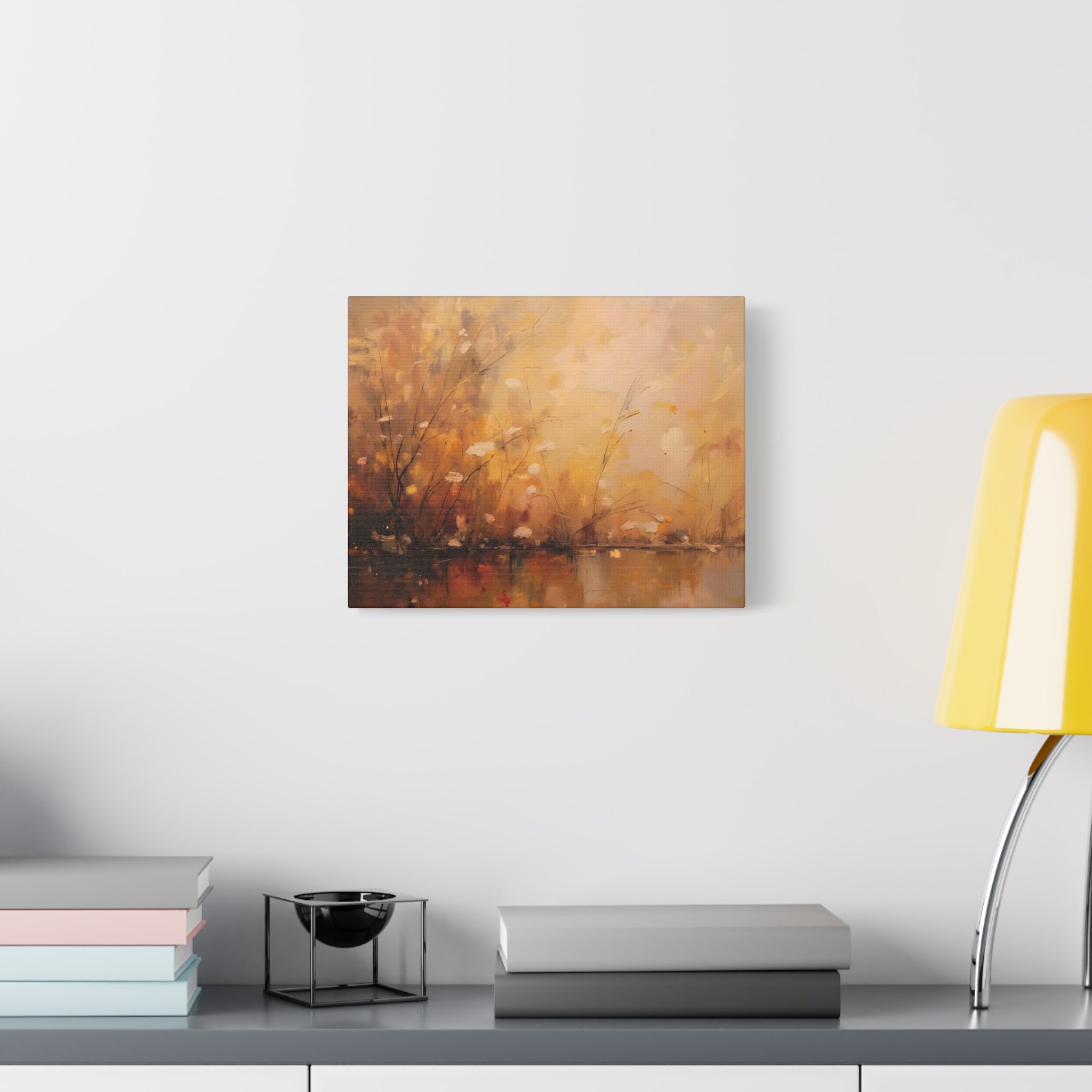 Golden Meadow Abstract Wall Art - Stretched Canvas