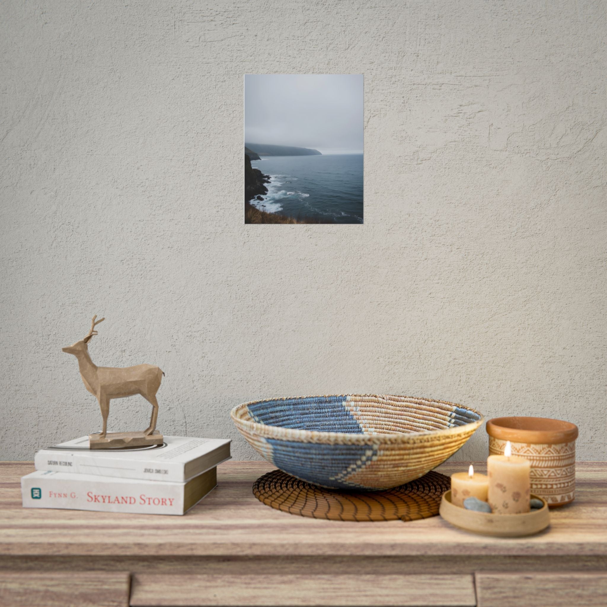 Foggy Coastal Cliff Wall Art  - Poster