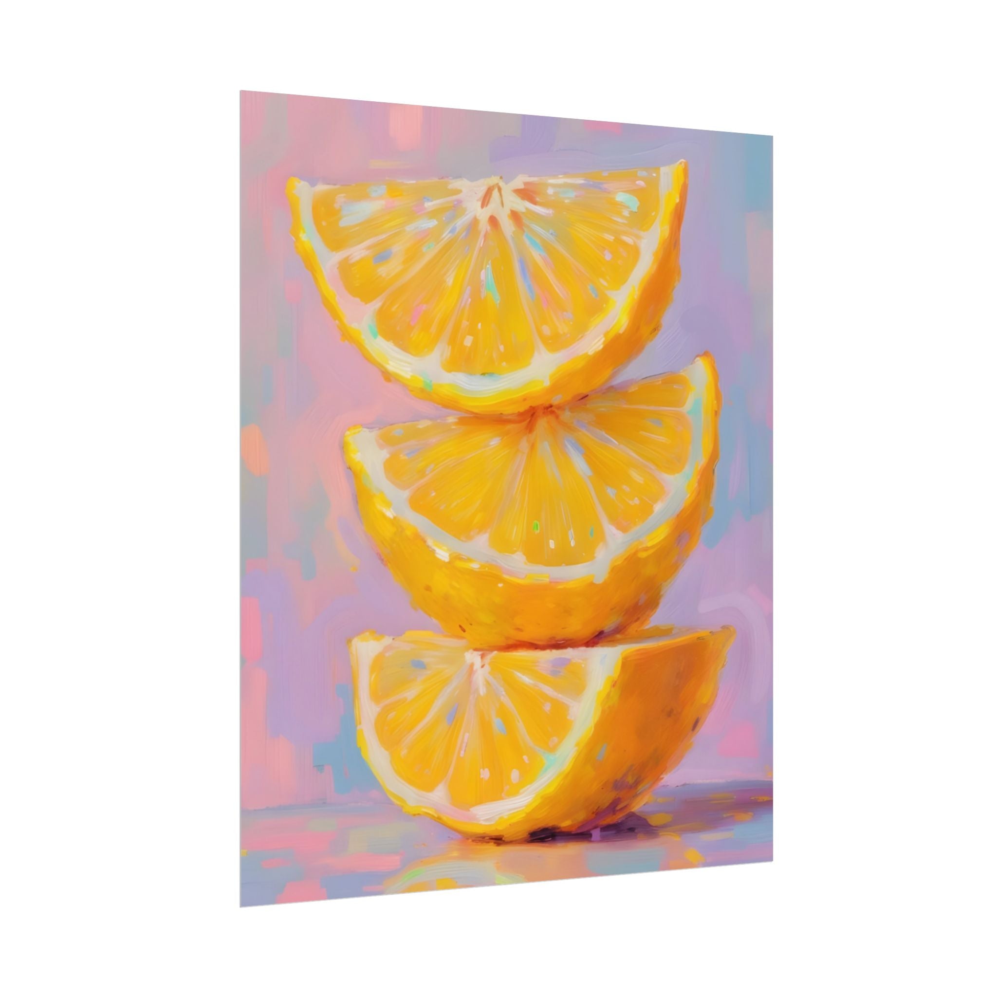 Citrus Slice - Stacked Lemon Wall Art - Stretched Poster