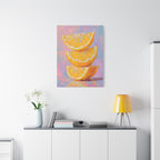 Citrus Slice - Stacked Lemon Wall Art - Stretched Canvas