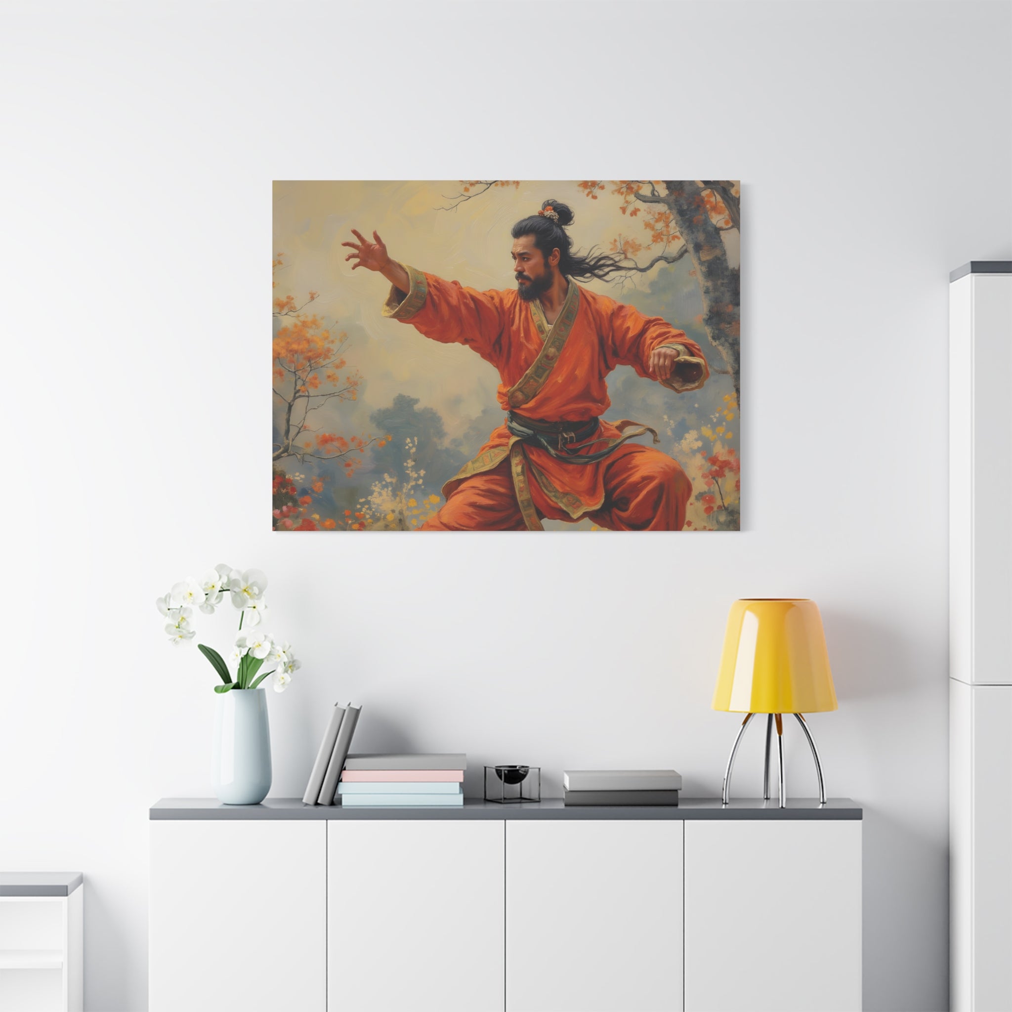 Martial Artist Canvas Print - Autumn Warrior Kung Fu Wall Art