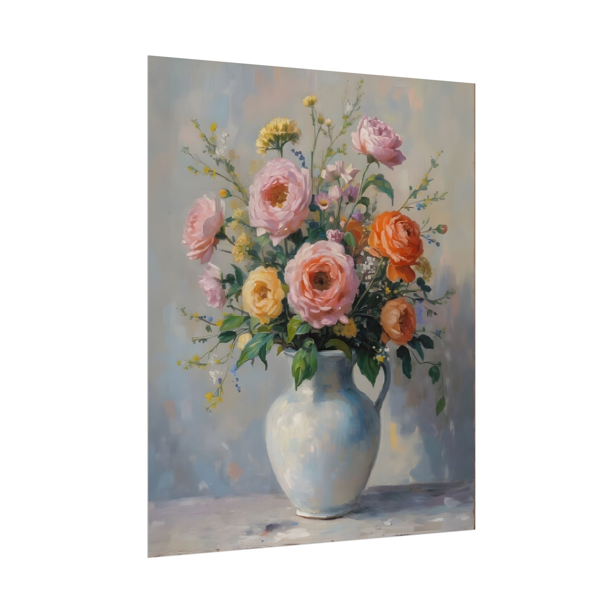 Colourful Roses in Jug Wall Art - Poster