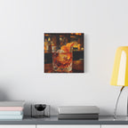Whisky on Ice Wall Art -  Bar & Home Decor - Stretched Canvas