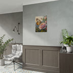 Butterfly on Pink Rose Wall Art - Poster