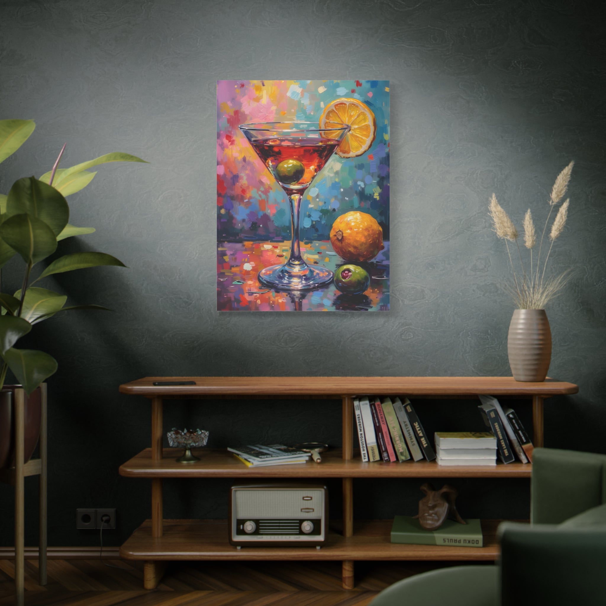 Colourful Martini Glass Matte Canvas Wall Art - Stretched canvas