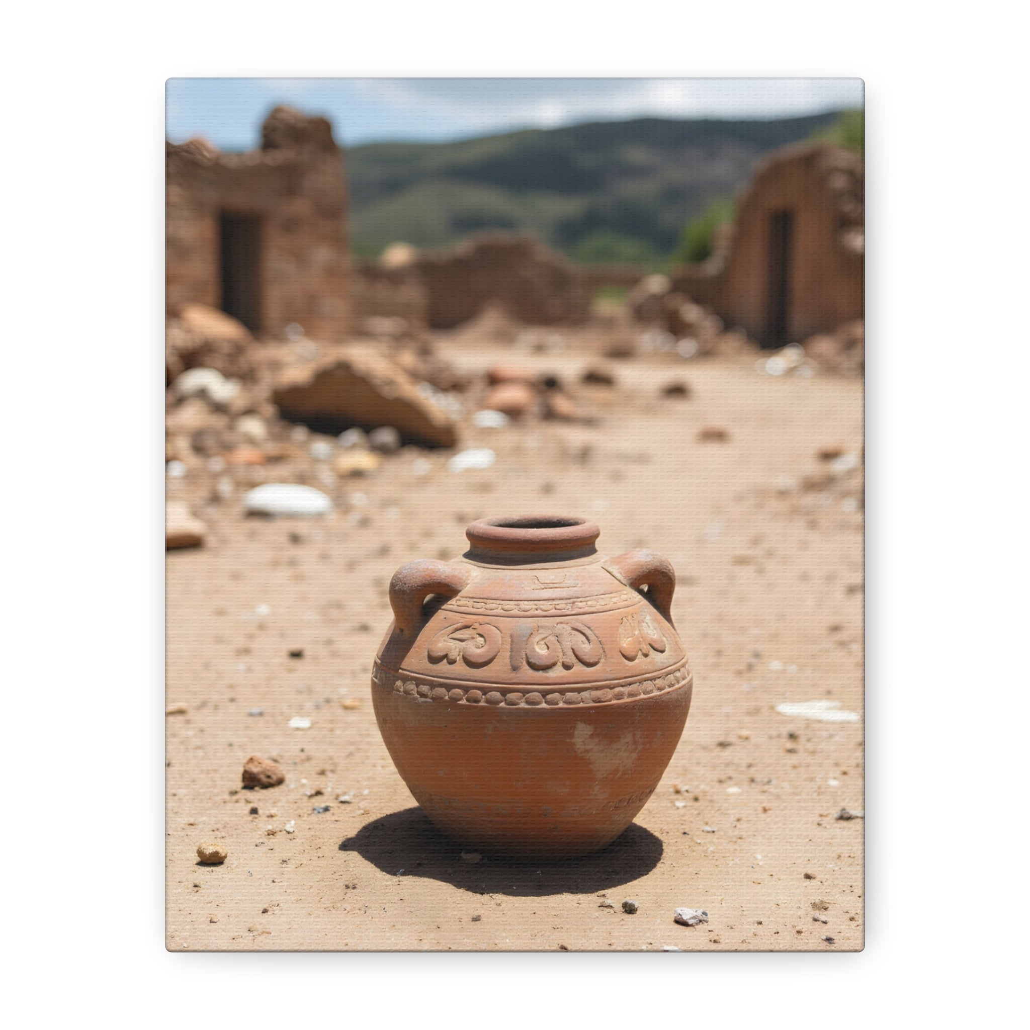 Rustieke Terracotta Pot Foto Canvas