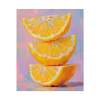 Citrus Slice - Stacked Lemon Wall Art - Stretched Poster