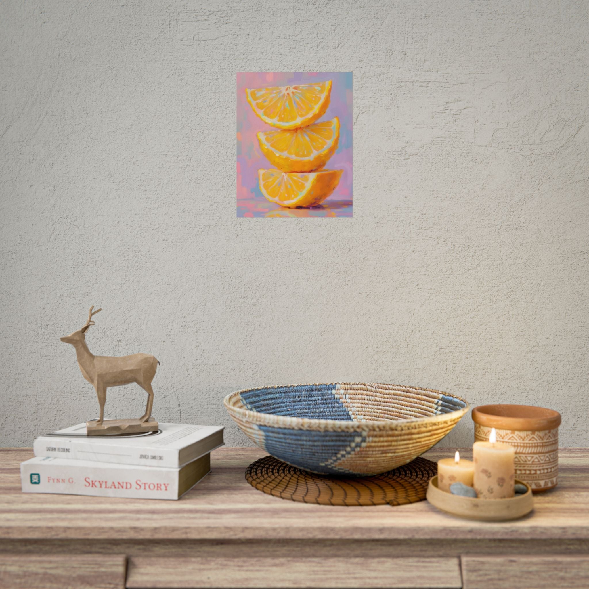 Citrus Slice - Stacked Lemon Wall Art - Stretched Poster