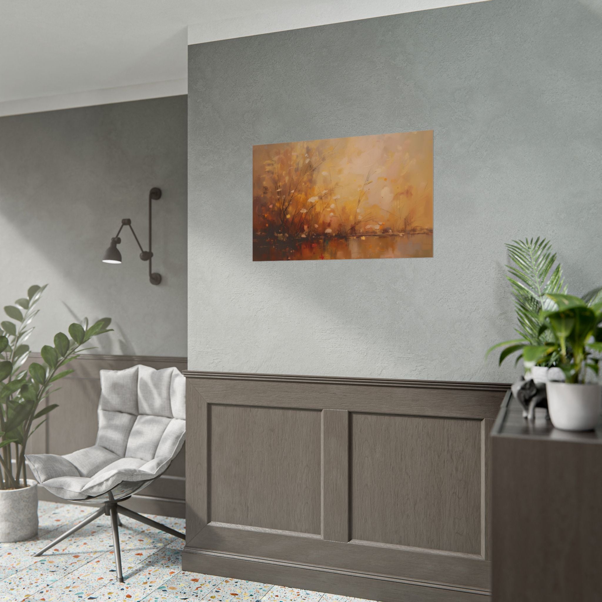 Golden Meadow Abstract Wall Art - Poster
