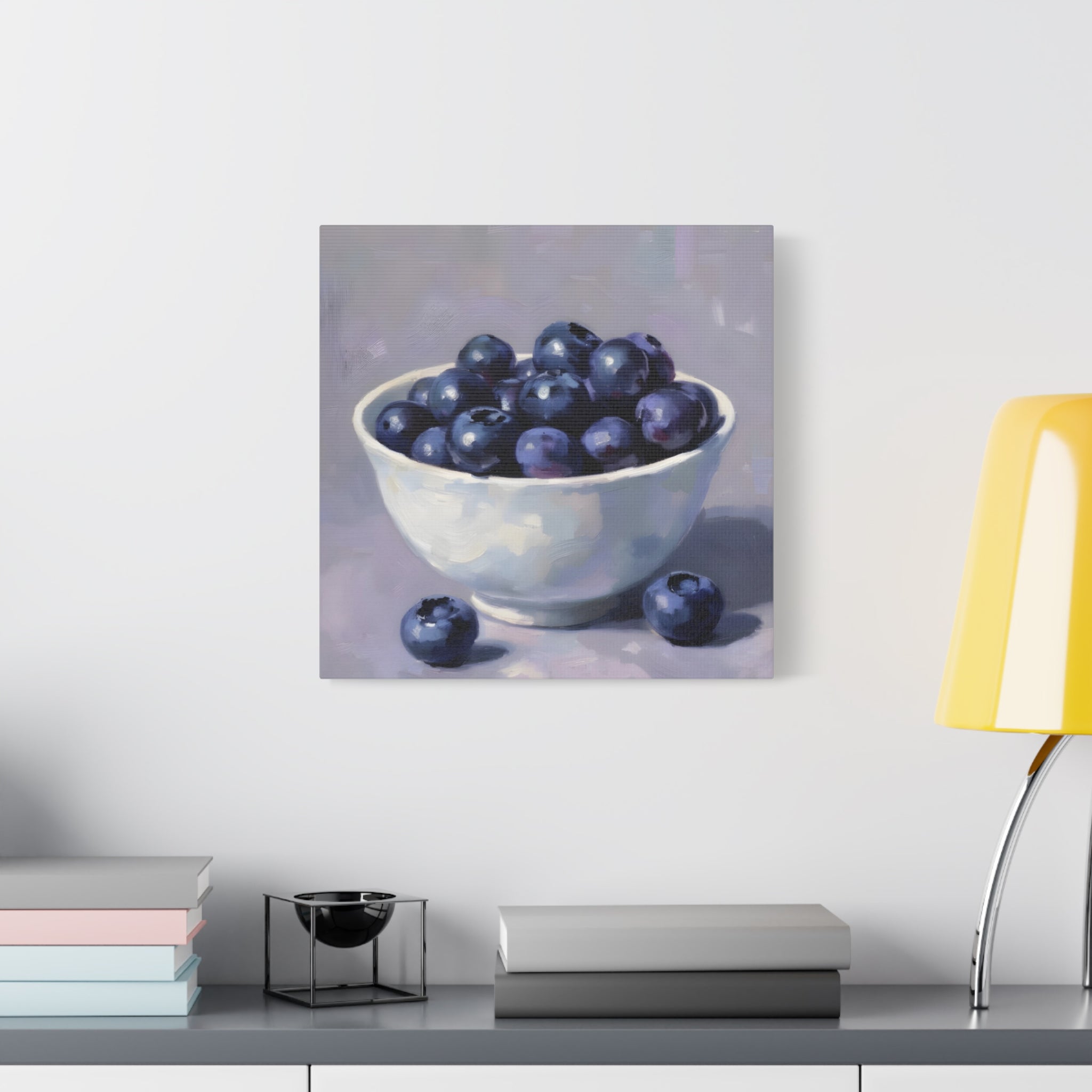 Blueberry Bowl Canvas Print — Still Life Wall Art
