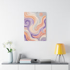 Abstract Swirl Matte Canvas Wall Art - Pastel Waves Stretched Print