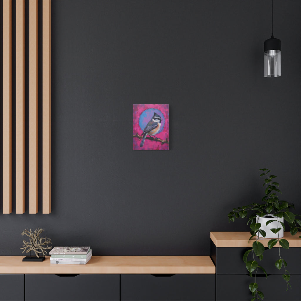 Buntes Meise-Vogel-Leinwandbild – matte Keilrahmenleinwand