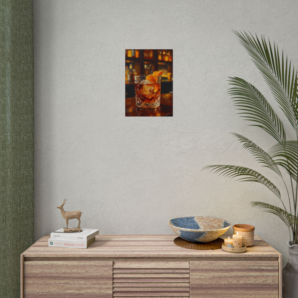 Whisky on Ice Wall Art -  Bar & Home Decor - Poster