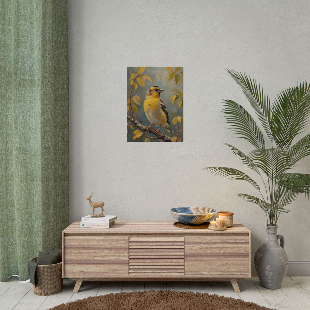 Goldfinch on a branch Wall Art - Poster