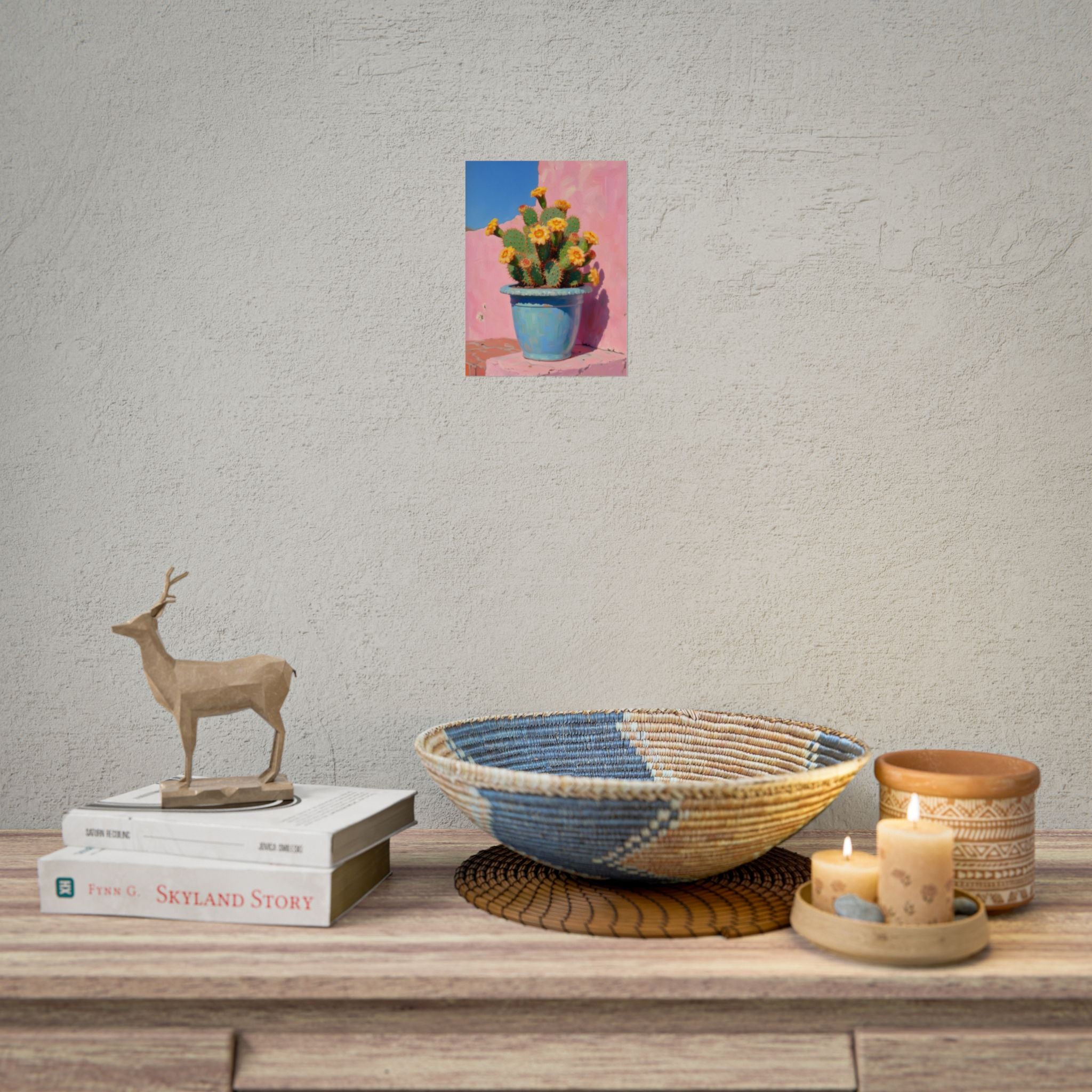 Cactus Roze Muurdecoratie - Poster 