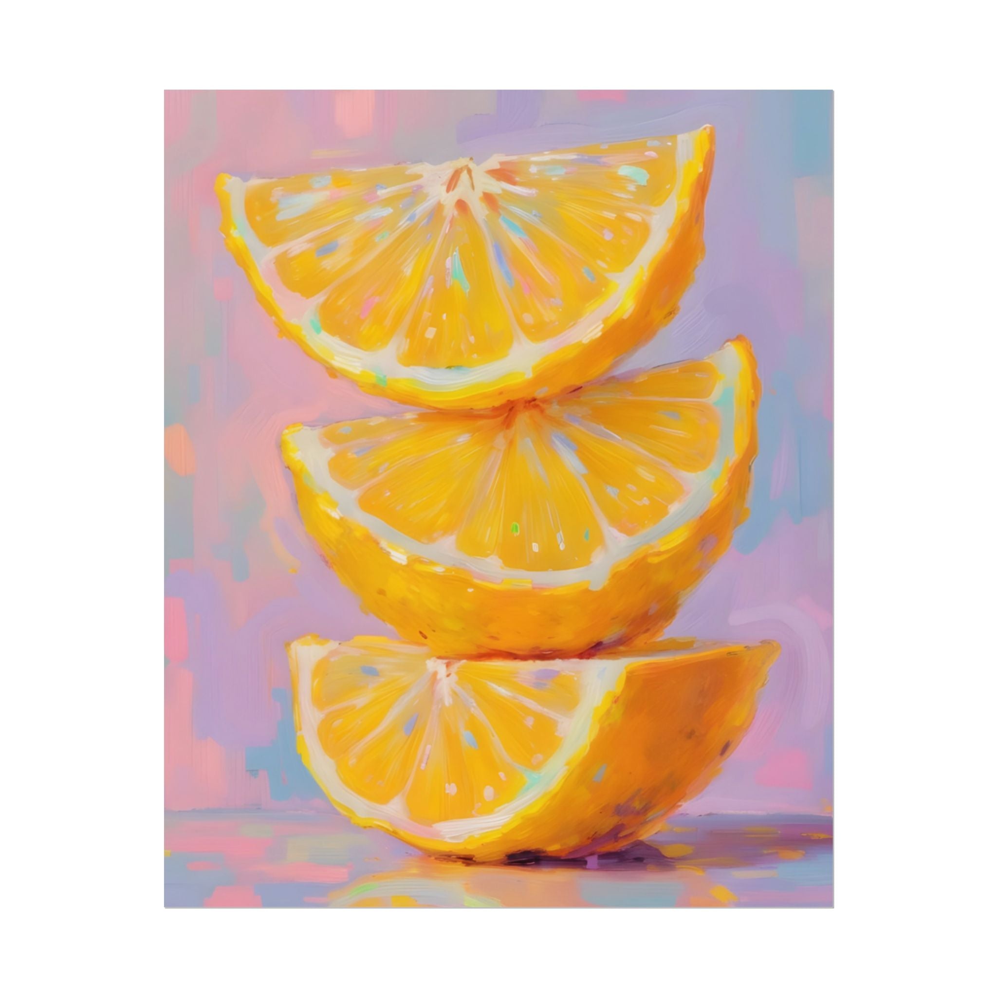Citrus Slice - Stacked Lemon Wall Art - Stretched Poster