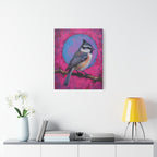 Buntes Meise-Vogel-Leinwandbild – matte Keilrahmenleinwand