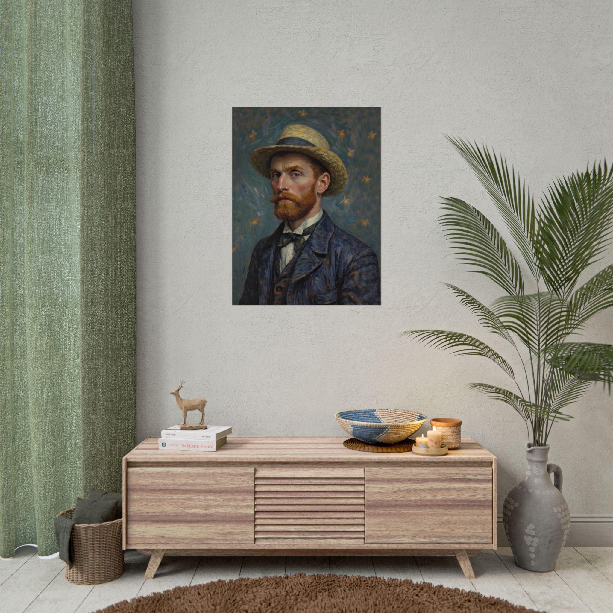 Van Gogh Portret Opgerolde Poster — Vintage Impressionistisch Kunstwerk