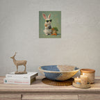 Green Bunny Rolled Poster — Cool Bunny with Camera Art Print