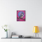 Buntes Meise-Vogel-Leinwandbild – matte Keilrahmenleinwand