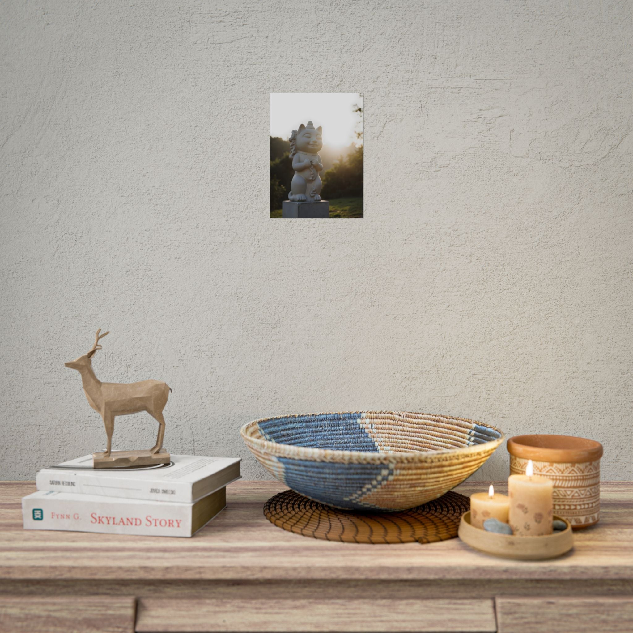 Sunlit Lucky Cat Wall Art - Poster