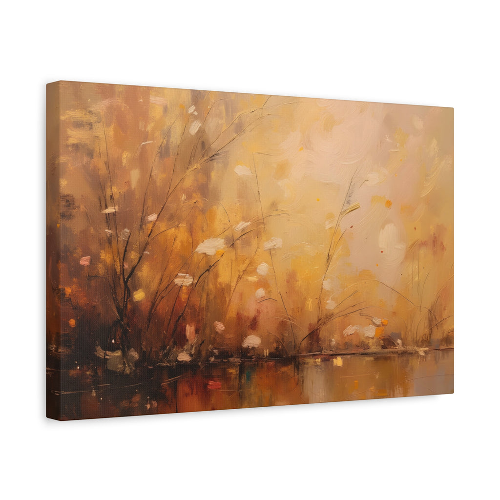 Golden Meadow Abstract Wall Art - Stretched Canvas