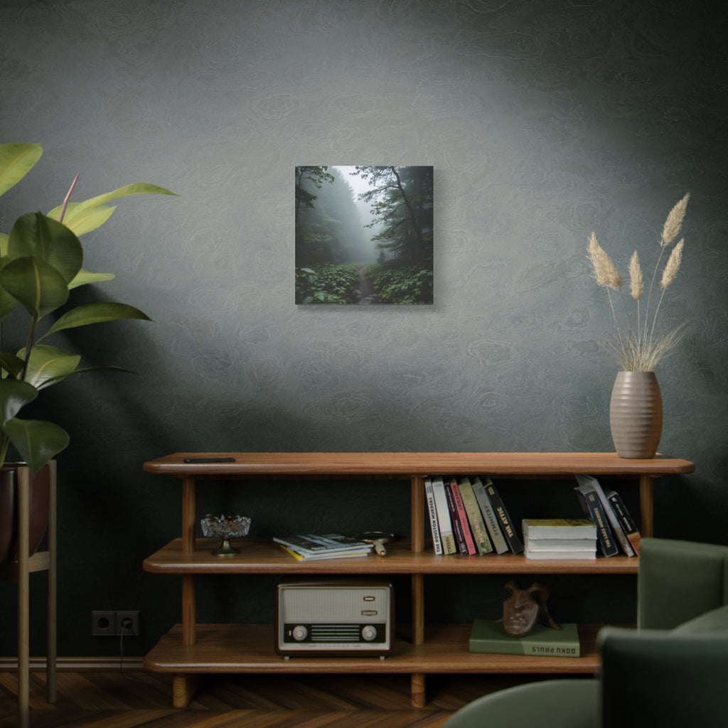 Misty Forest Path  Stretched Wall Art - Canvas Print