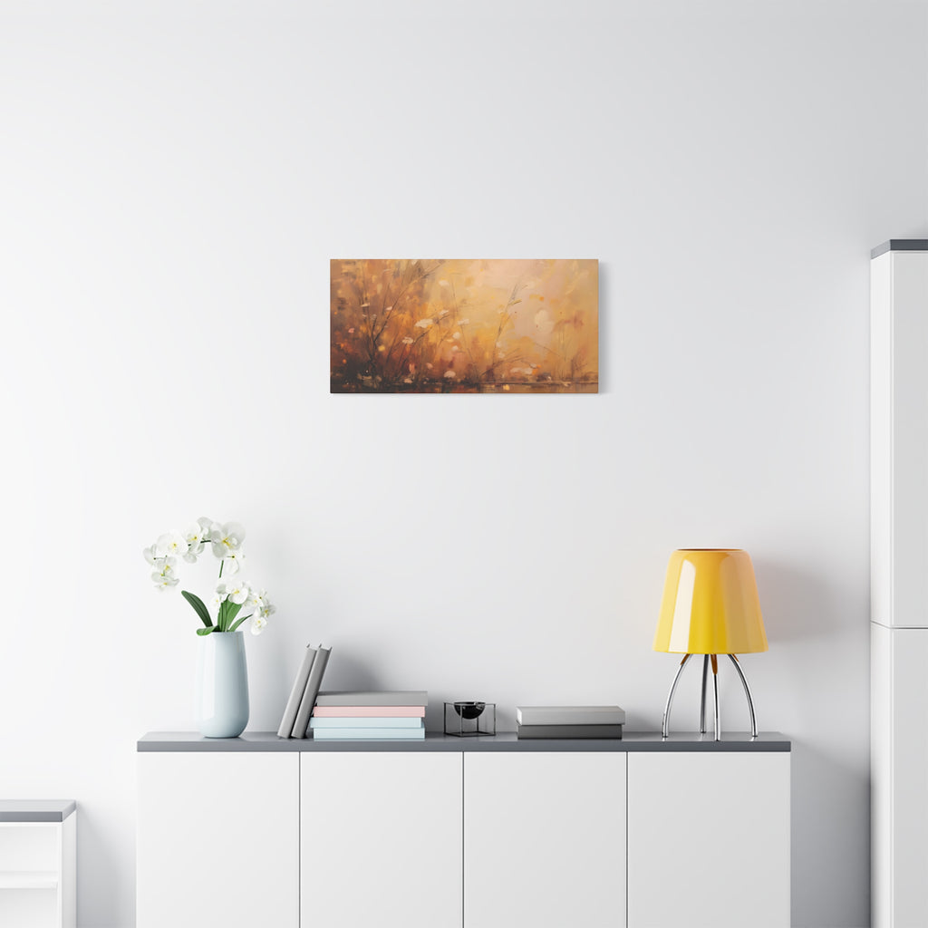 Golden Meadow Abstract Wall Art - Stretched Canvas