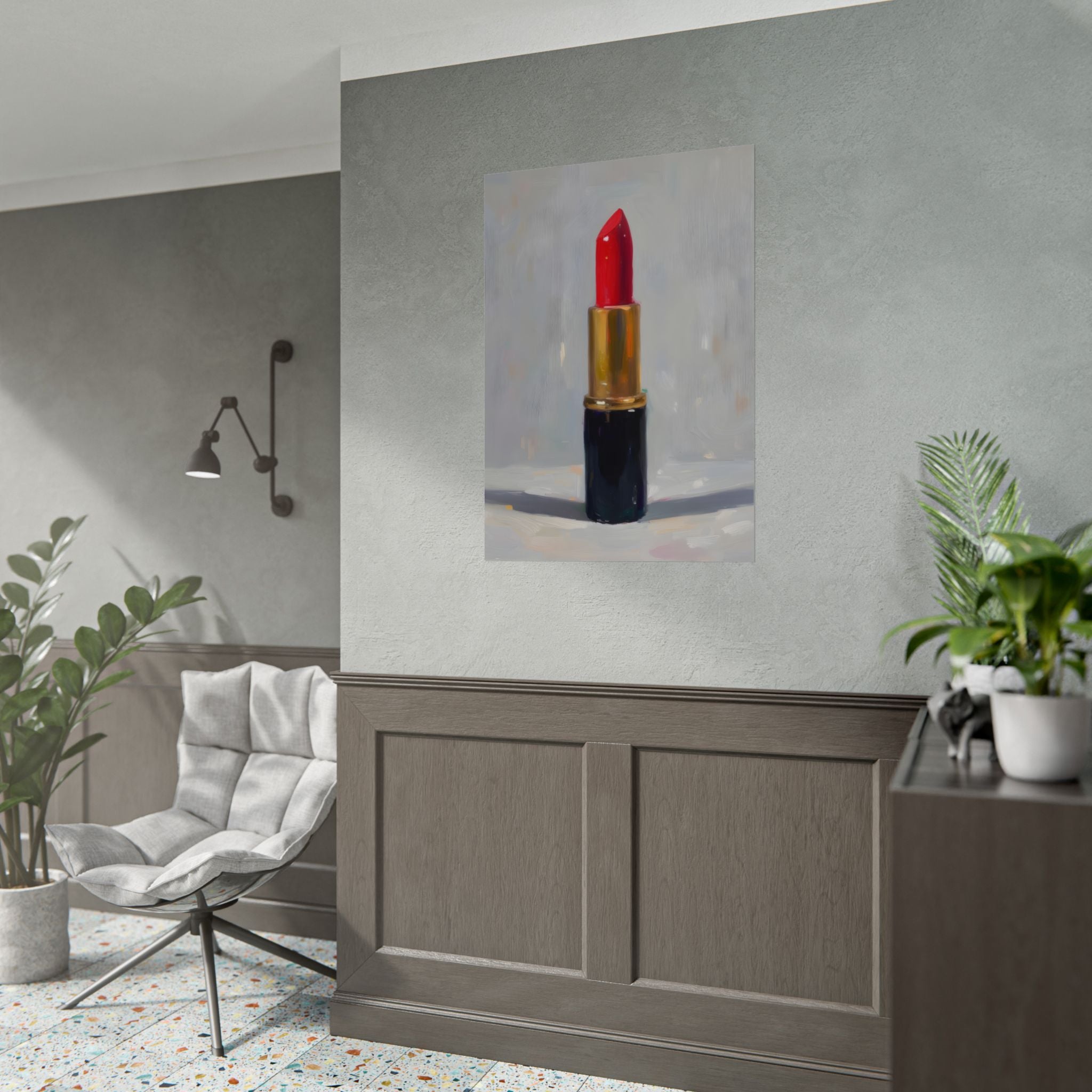 Lipstick Art Poster — Red Lipstick Still Life Rolled Poster
