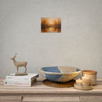 Autumn at the lake with rowboats - Poster