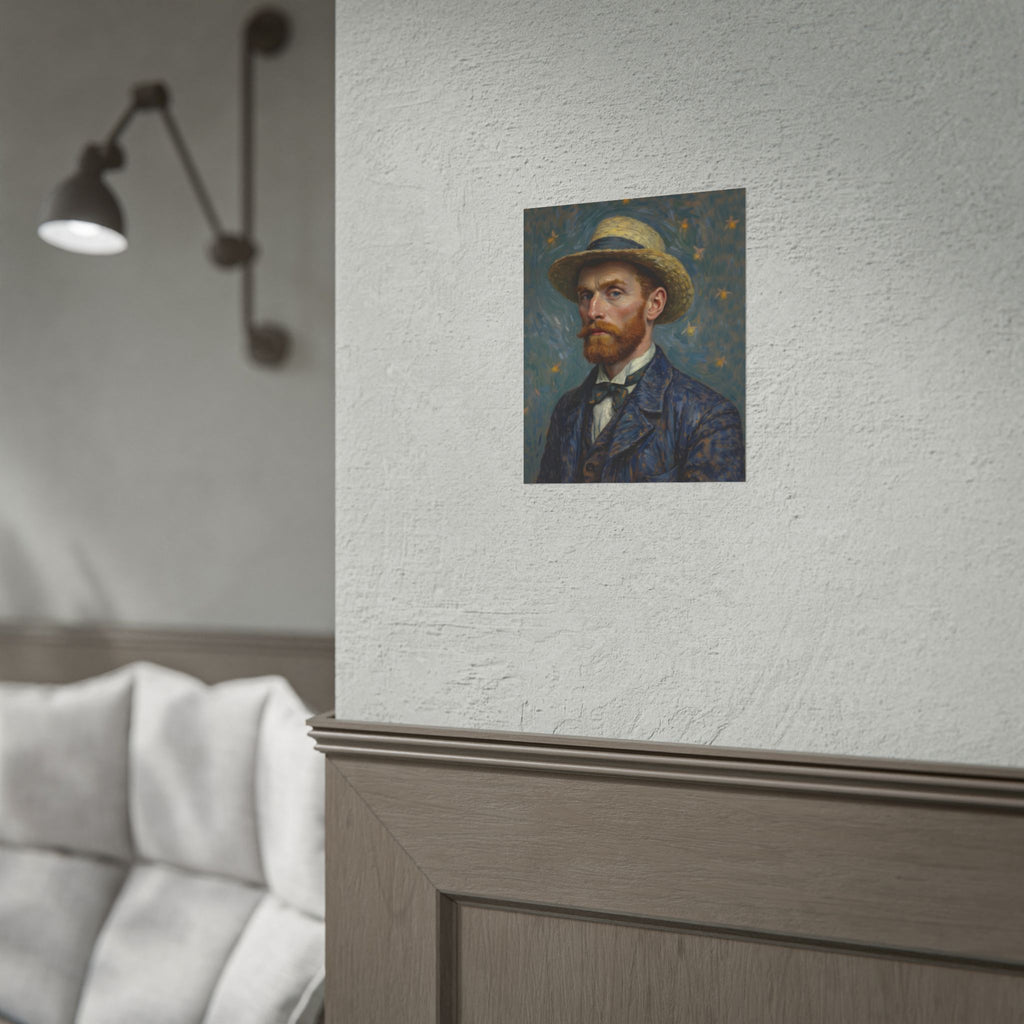 Van Gogh Portrait Rolled Poster — Vintage Impressionist Art Print