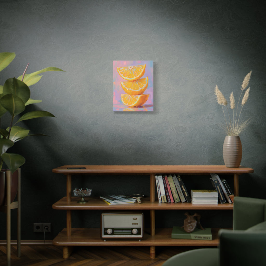 Citrus Slice - Stacked Lemon Wall Art - Stretched Canvas