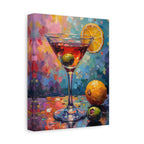 Colourful Martini Glass Matte Canvas Wall Art - Stretched canvas
